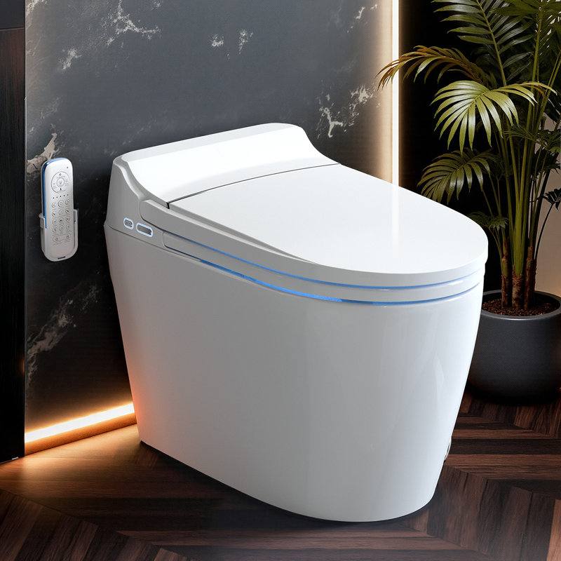 BCANHOME Smart Toilet with Tankless Bidet Wash, Auto Open Lid, 1.28 Gallons Auto Dual Flush, Heat Seat, Warm Wash/Dryer, Soft Closing, Remote Control