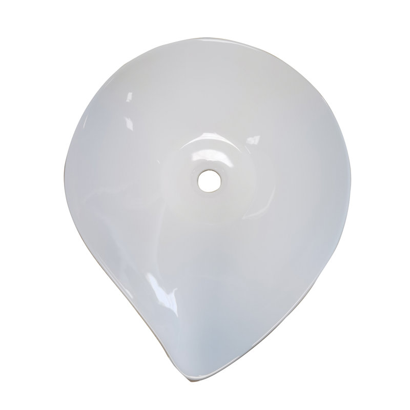 Lavabo de salle de bain vasque ovale blanc en porcelaine vitreuse