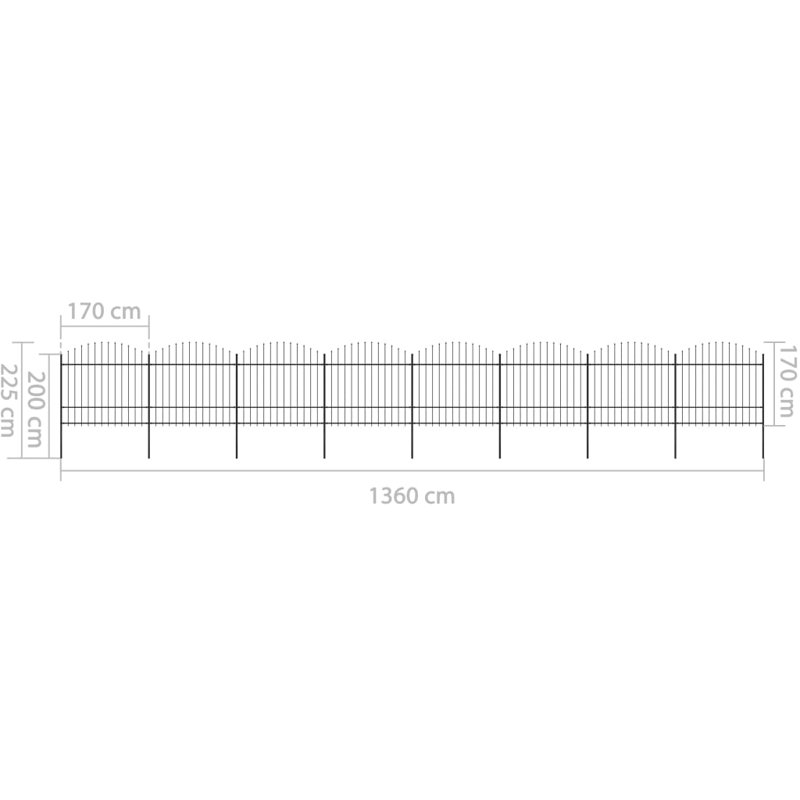 Koge Black Metal Fence Panels