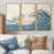 Toile avec cadre flottant or