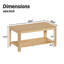 Table basse de coin en bois avec tablette de rangement Arc