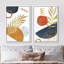 Mid-Century Vibrantest Plants Semi Circles - Ensemble de 2 reproductions sur toile flottantes-98554119-98554120