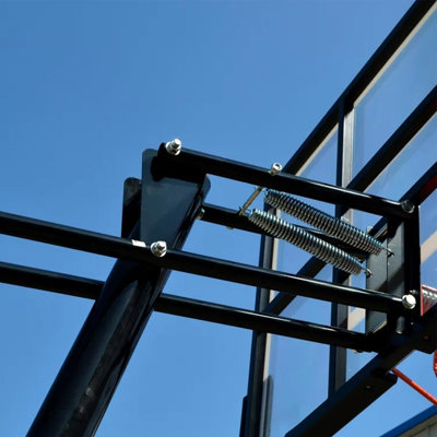 Système de panier de basketball portatif 48 pouces avec panneau en polycarbonate incassable de 8 à 10 pieds de hauteur réglable avec base à roulettes de 31 gal et poteau en acier de 3 po