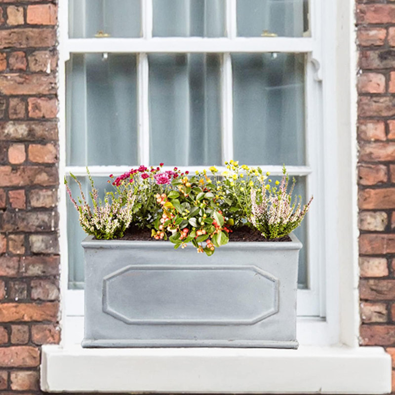 Chelsea Planter Box, Grey, 6.69cm H X 15.74cm W X 6.69cm D