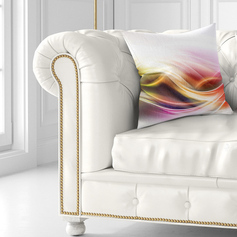 Élégant motif de couleur claire - coussin imprimé abstrait, 18 po x 18 po, Carré