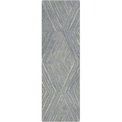 Ebern Designs Atyana Blue Modern Indoor Wool Rug