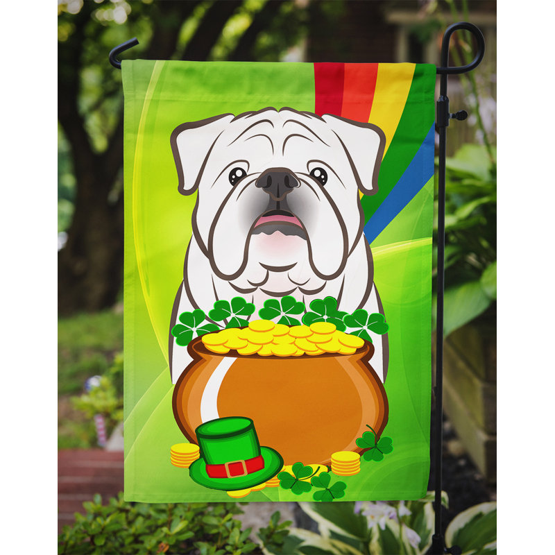 Drapeau de jardin Arella St. Patrick's, Bouledogue (blanc)