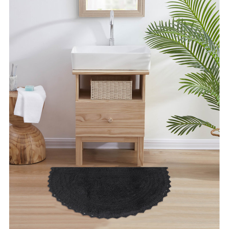Tapis pour salle de bain Crochet, Noir
