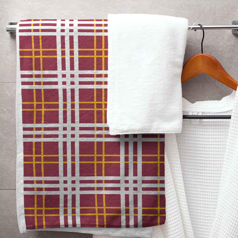 Bath Towel, Red/Yellow/White, Microfiber