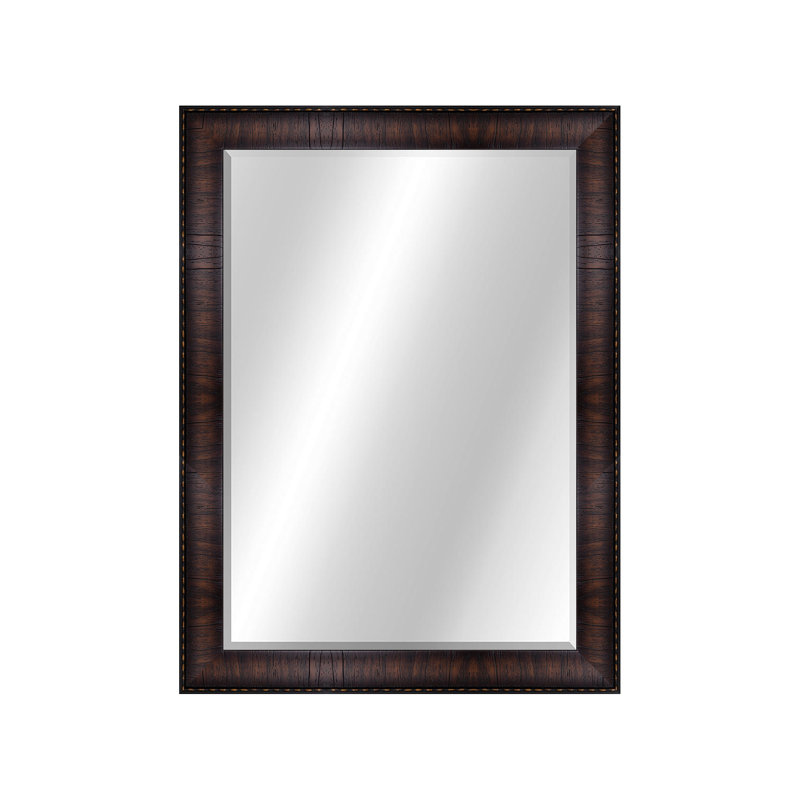 Marco Polo Rectangle Beveled Wall Mirror, 49" x 30", Walnut