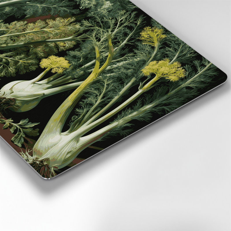 Art mural en métal vert légumes Fenouil, H 11 po x l 14 po