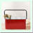 Rustic Red & White Farmhouse Metal Storage Caddy - 6 Compartment Organizer with Handle