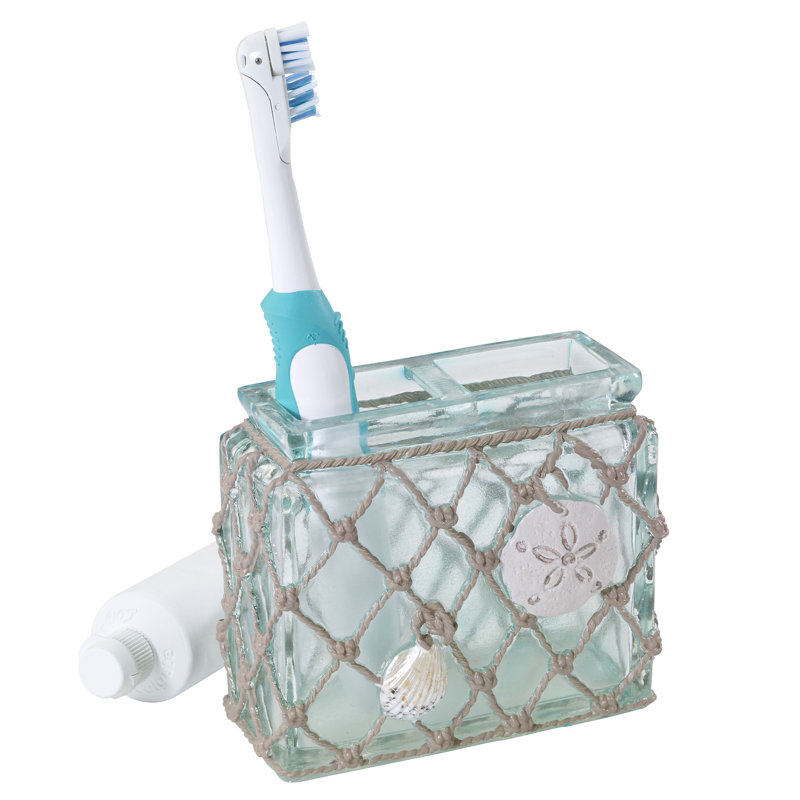 Porte-brosse à dents pour le bain en verre de mer