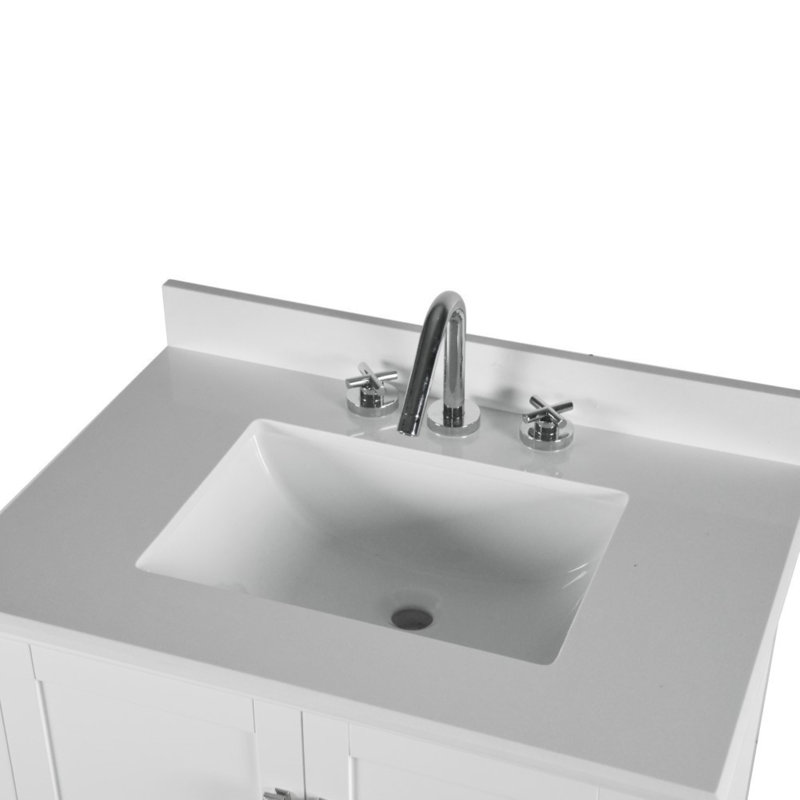 31” Single Vanity with Quartz Top, White