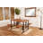 Teak Wood Dining Table with Attached Seats-94225240-94225241-94225242