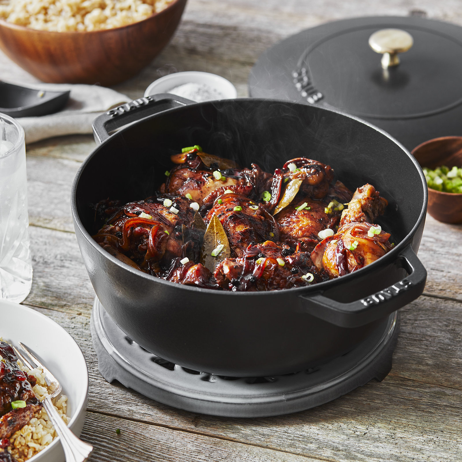 Handcrafted Enameled Cast Iron Dutch Oven, Black Matte