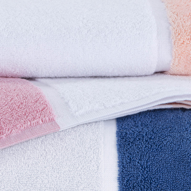 Performance Striped Single Bath Towel, Blue/Gray