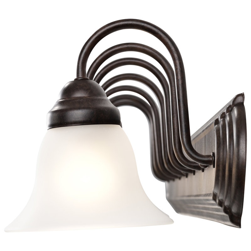 Éclairage de salle de bain à intensité variable 7 lumières Turcotte, 100 W (non incluse), Blanc givré, Bronze acajou