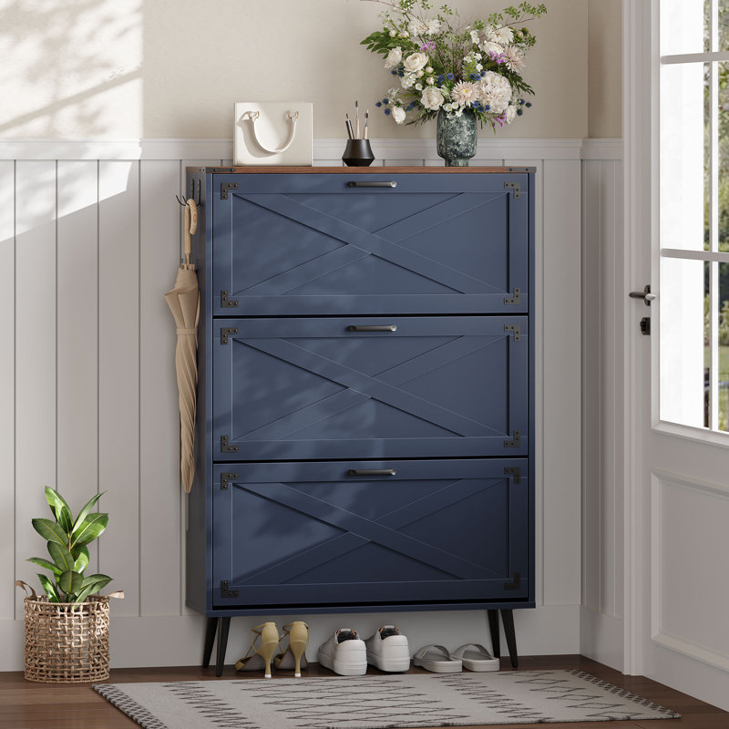 Armoire de rangement à chaussures Tomoye, Bleu
