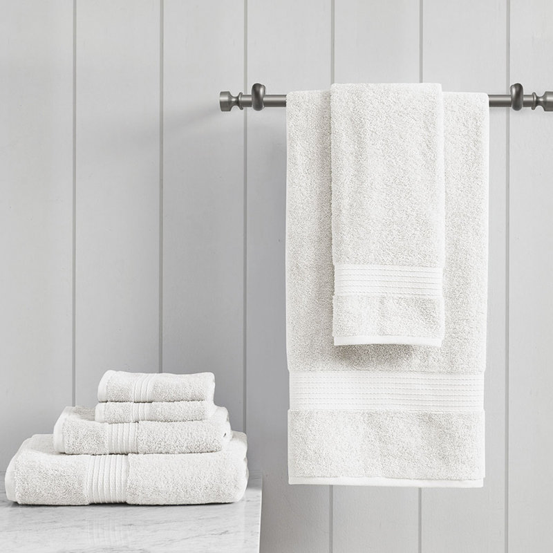 Ensemble de 6 serviettes en coton, Blanc