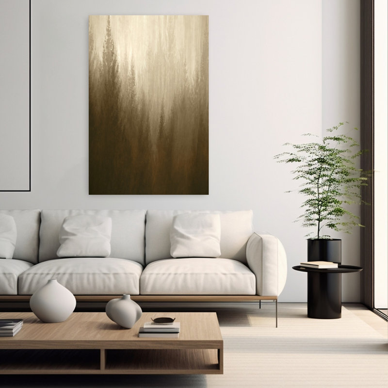 «Forest Haze», art mural abstrait ethereal, H 60 po x l 40 po
