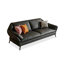 Canapé modulaire en cuir véritable gris foncé-129490928