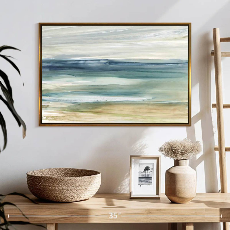 Brise océanique I, Cadre flottant doré, 25 po x 17 po