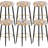 Upholstered With  Footrest For Kitchen Island Bar Stools (Set of 6)-481976812