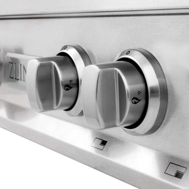 ZLINE 36 In. Legacy Gas Rangetop with 6 Burners and Porcelain Cooktop in Satin, Stainless Steel
