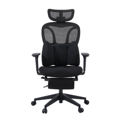 Chaise de bureau ergonomique noire Cablady