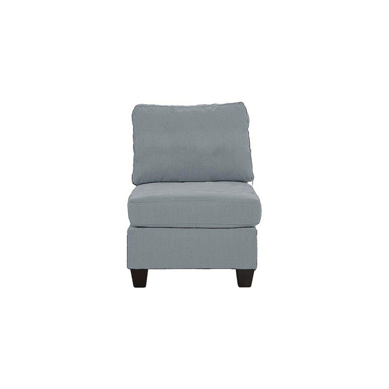 Living Room Armless Chair, Reading Chair, Grey Linen