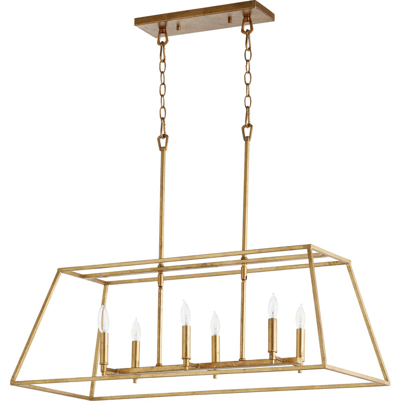 Arletta 6 - Light Kitchen Island Pendant, Gold Leaf