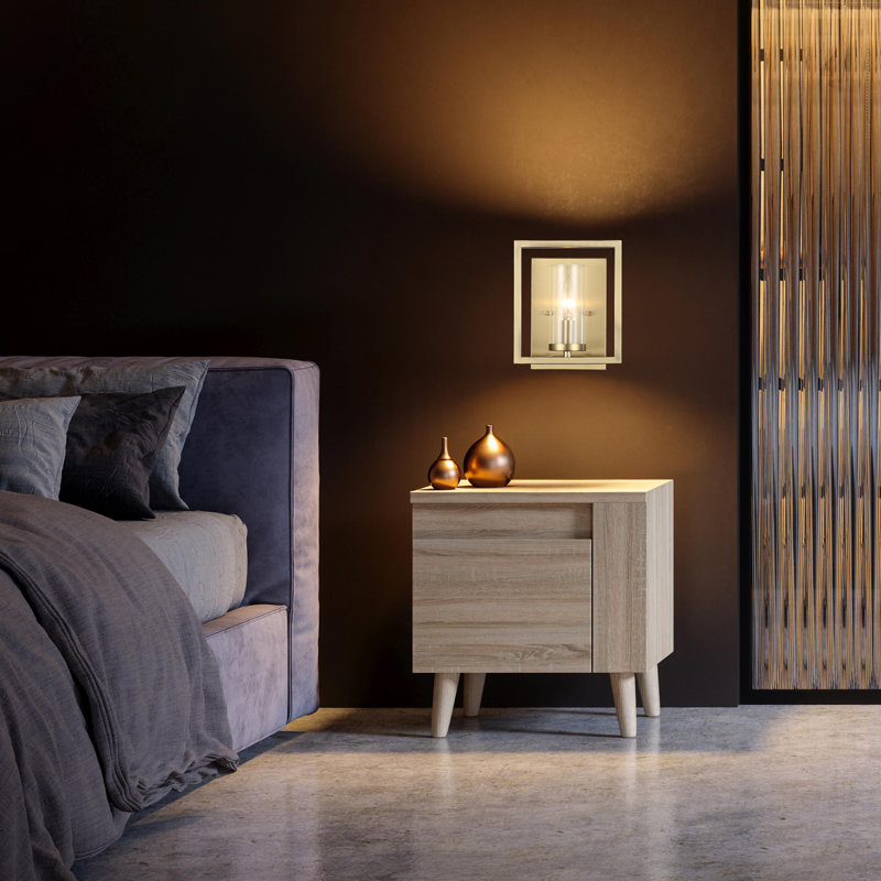 Marco 1-Light Wall Sconce in Brushed Champagne Bronze with Clear Glass