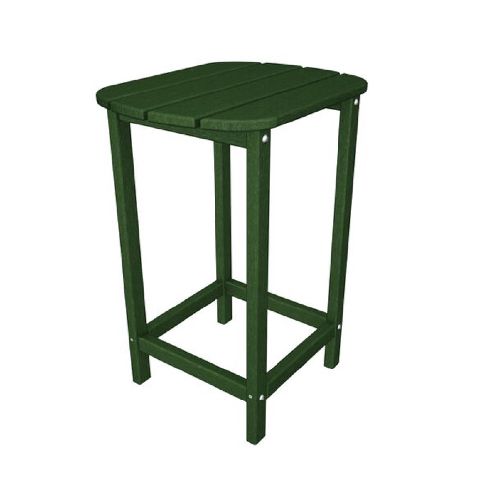 POLYWOOD® South Beach 19" Patio Side Table, Hunter Green