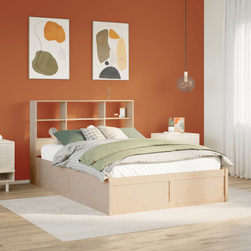 Storage Bed, Brown, European Double (140 x 200 cm)