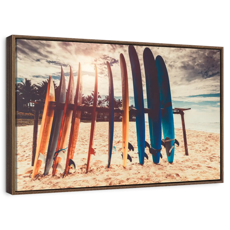Support de planche de surf, 46 po x 31 po, Cadre flottant noyer