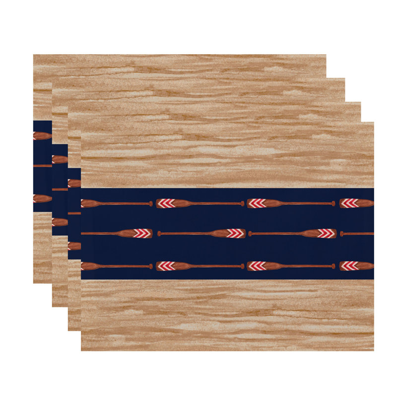 Aksel Polyester Nautical Rectangle Placemat, Navy