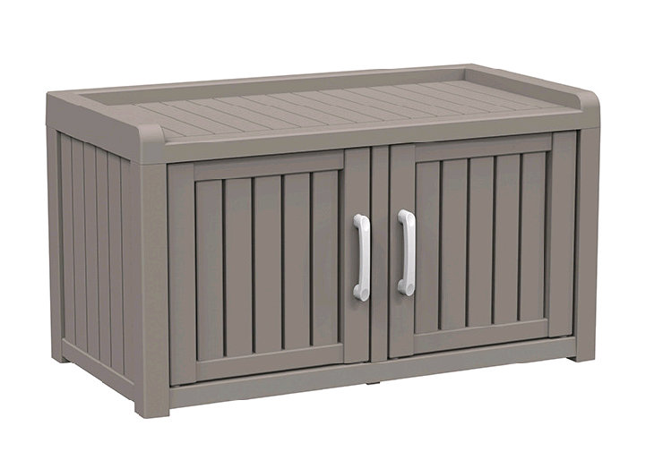 Outdoor Shoe Cabinet Double Doors, Grey