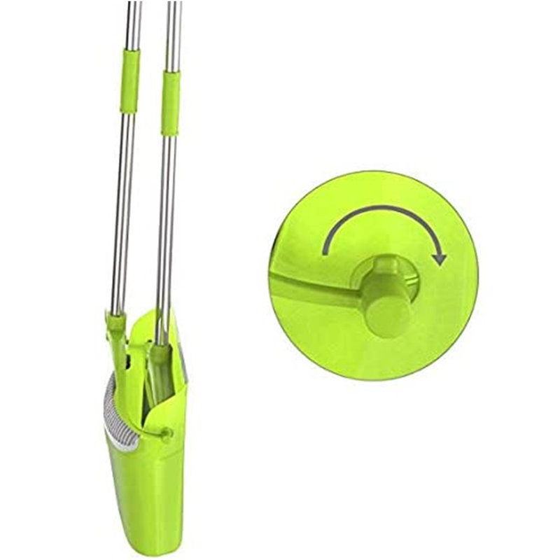 Halbert Adjustable Broom And Dustpan Set with Replaceable Head, Green
