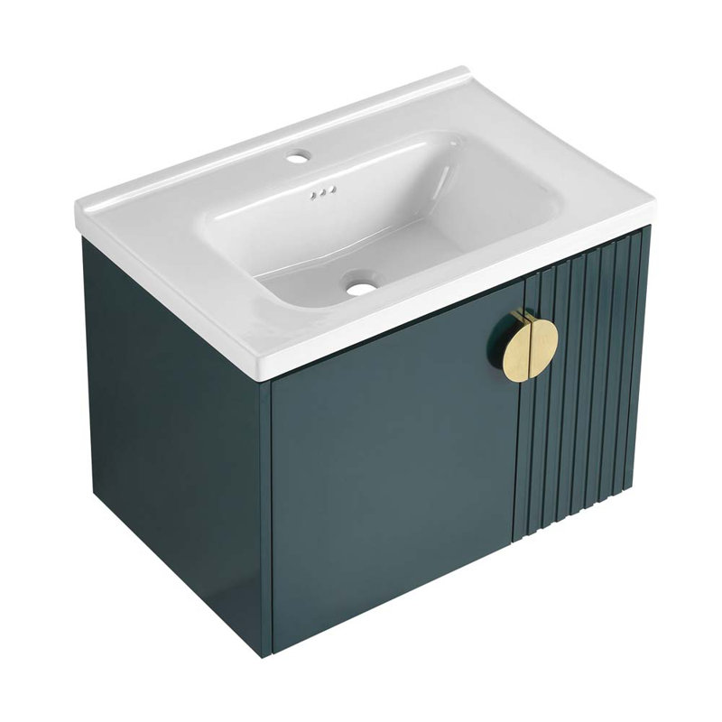 Meuble-lavabo 28 po avec lavabo en céramique, Vert