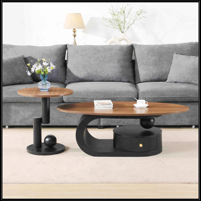 Ensemble de 2 tables basses gigognes Luxury, Noir