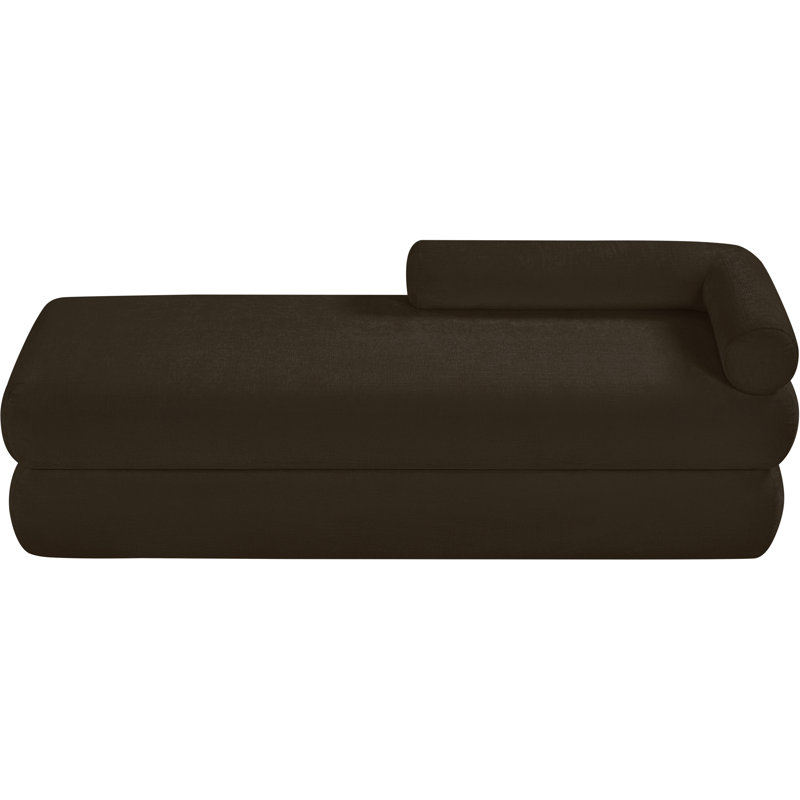 Banc rembourré en chenille Kennedy, Tissu chenille brun