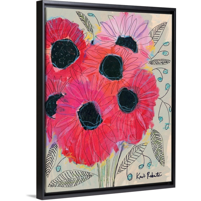"Tournesols" par Kait Roberts-impression sur toile, 42" H x 32" W x 1.75" D, Toile avec cadre noir