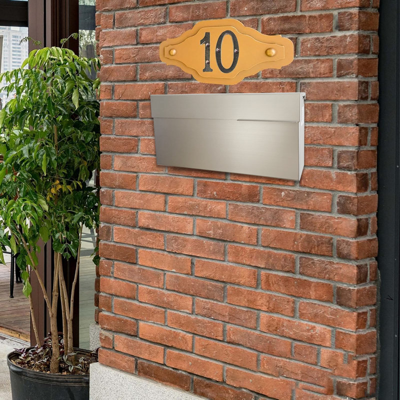 Modern Brushed Stainless Steel Wall Mounted Mailbox with Rainproof Design