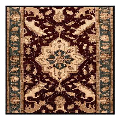 Machine Washable Persian Black Area Rug