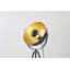 Lampe sur pied 1 lumière en métal noir avec abat-jour intérieur en feuille d'or-2131556001-2131556000
