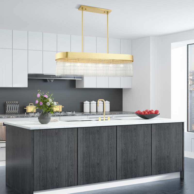 Bamey 6 - Light Kitchen Island Pendant, Soft Gold