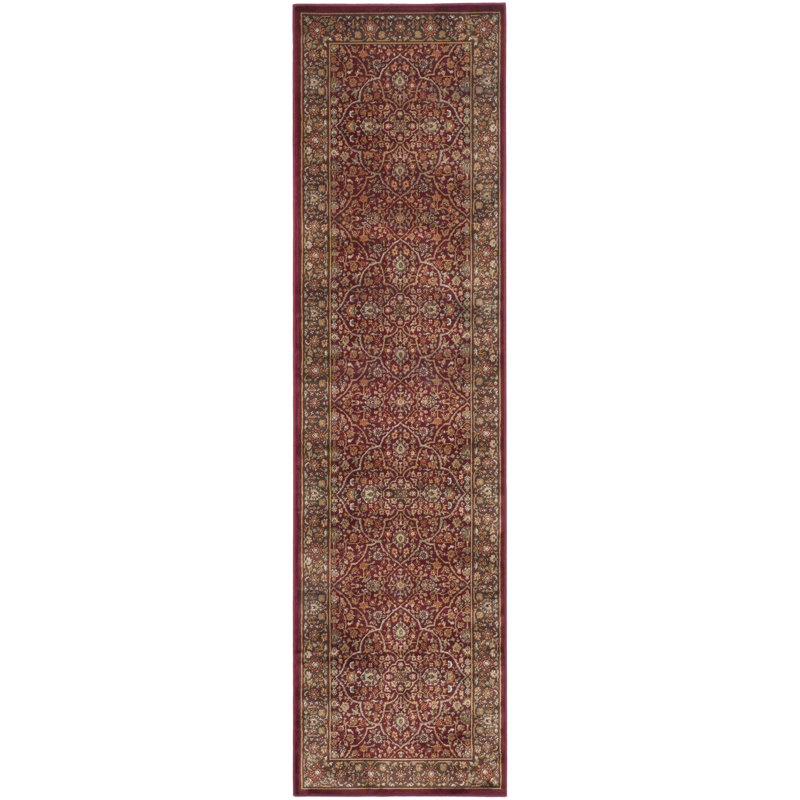 Petronella Viscose Oriental Rug in Red/Brown, Runner 2'2" x 8'
