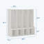 Casier de vestiaire de classe à 4 sections avec 4 casiers, organisateur de rangement pour casiers de garderie avec 8 crochets pour la maison, l'école, la maternelle, le blanc-124006804