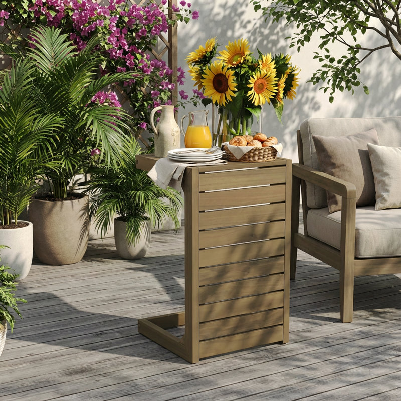Contemporary C-Shape End Table